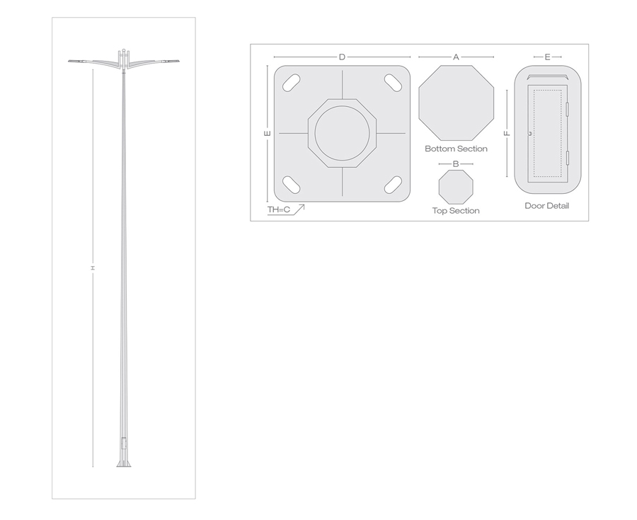 Octagonal-poles