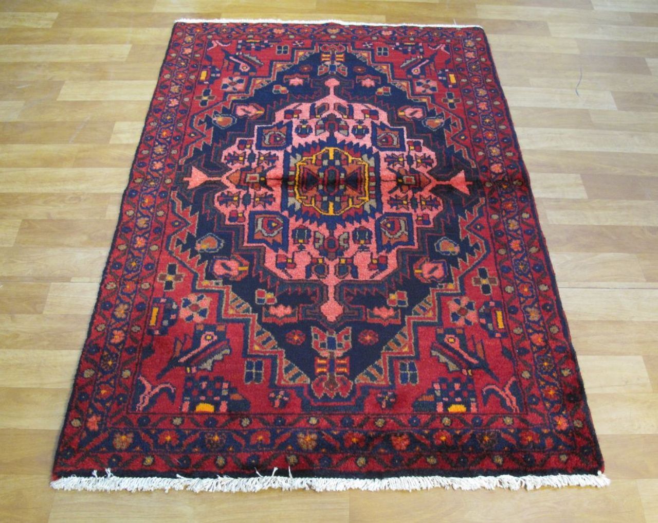 40054 Traditional Borujerd rug from Iran, featuring geometric patterns and a rich, durable wool pile