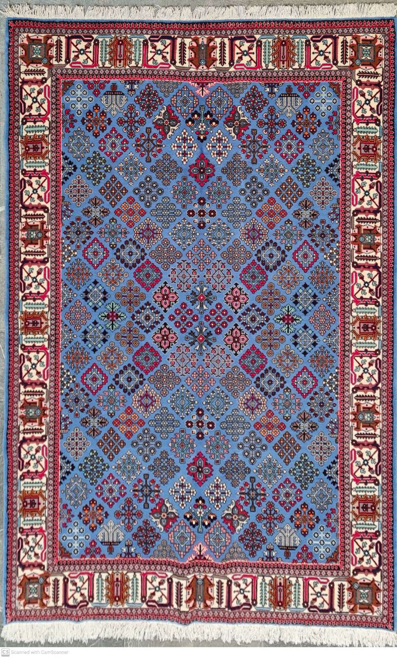 48358 Hand-knotted Persian carpet from Meymeh, Iran with a central medallion and floral design